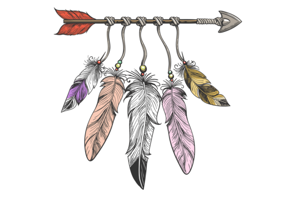 Bohemian Arrow and Feather Decorative Tribal Design: A Versatile Element in Modern Art and Branding