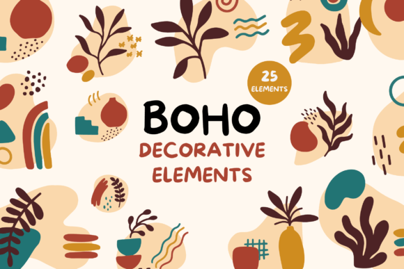 Boho Decorative Elements: A Creative Design Resource