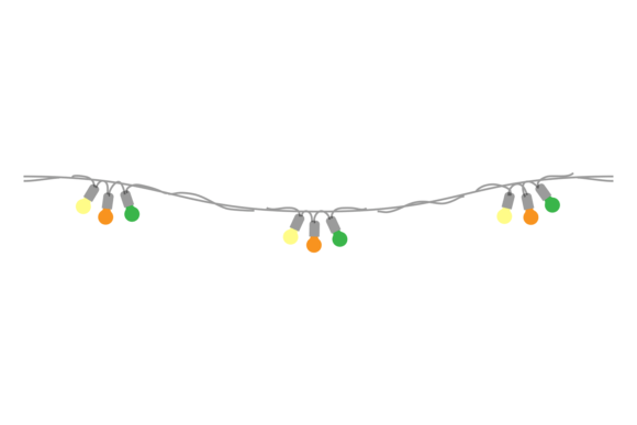 Christmas Lights Decorative Border. Colo