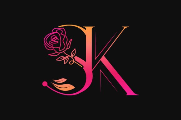 Decorative Letters SK Rose Gold Logo