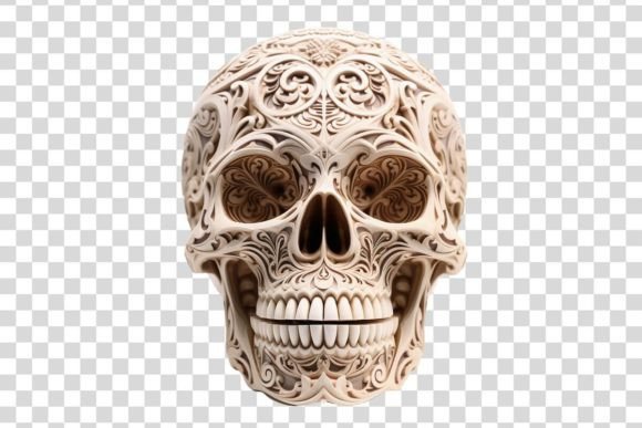 Decorative Skull 9 Isolated – A Versatile Asset for Custom Scene Creation