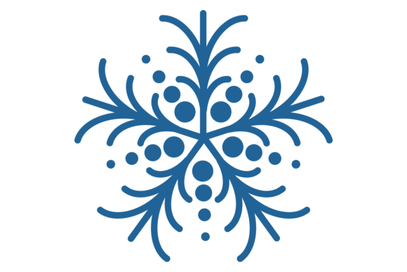 Decorative Snowflake: Blue Snow Element as a Winter Symbol in Design