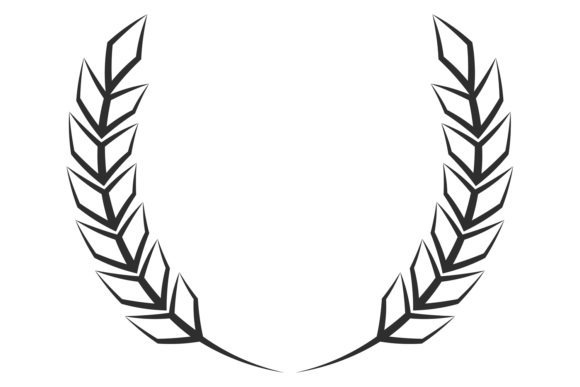Decorative Wheat Wreath Frame Award Badge