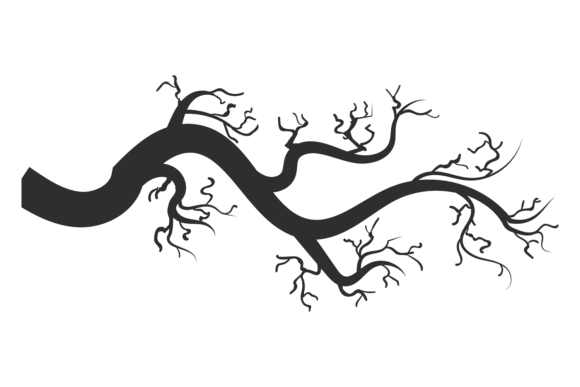 Dry Tree Branch Spooky Decorative Black