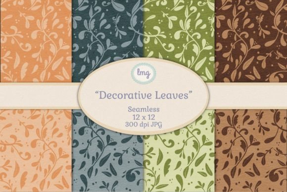 Enhance Your Designs with Decorative Leaves Seamless Papers