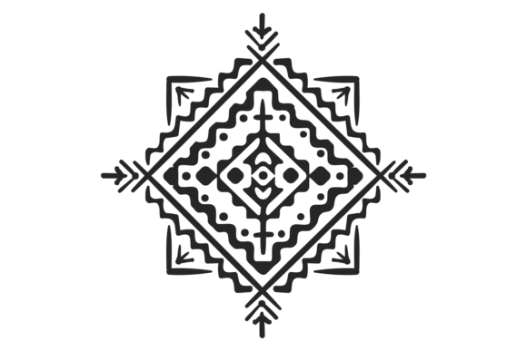 Exploring the Beauty of Ethnic Ornament: Black Decorative Nordic Square Elements