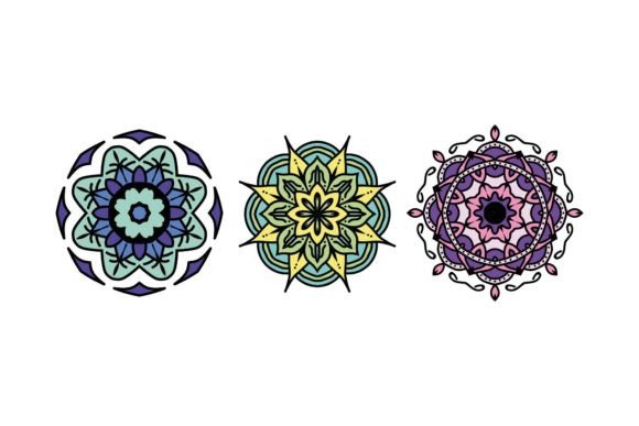 Mandala Decorative Flower Icon Set: A Versatile Graphic Design Resource for Modern Creations