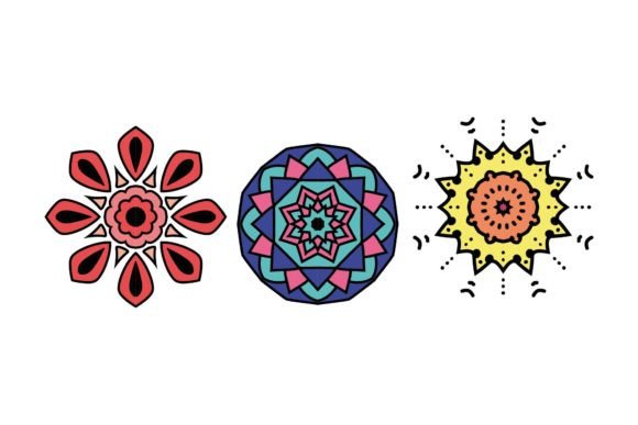 Mandala Decorative Geometric Icon Set