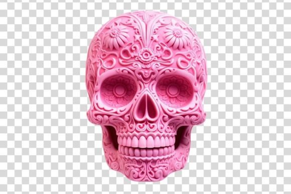 Pink Decorative Skull 4 Isolated