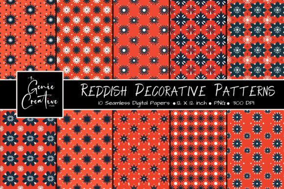 Reddish Decorative Seamless Patterns Set