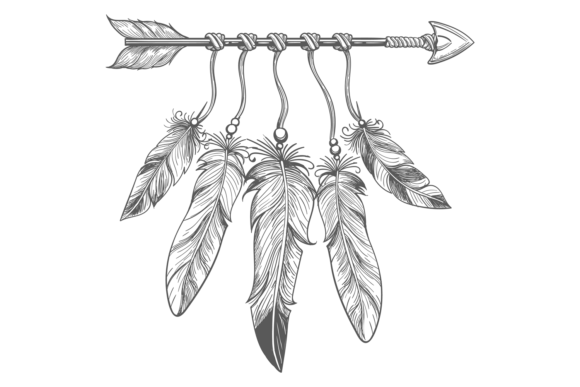 Tribal Arrow Drawing: The Rise of Decorative Boho Feathers in Modern Design